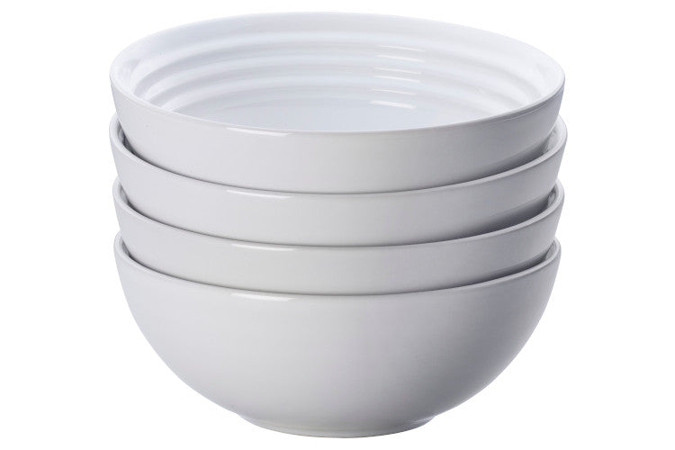 Le Creuset Stoneware Set of (4) 22 oz. Soup Bowls - White – The