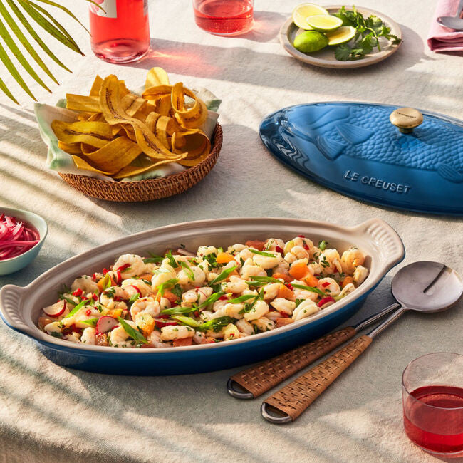 LE CREUSET Large Fish Dish 2枚セット Le Creuset 1.75 qt. Fish Baker - Marseille with Stainless Steel