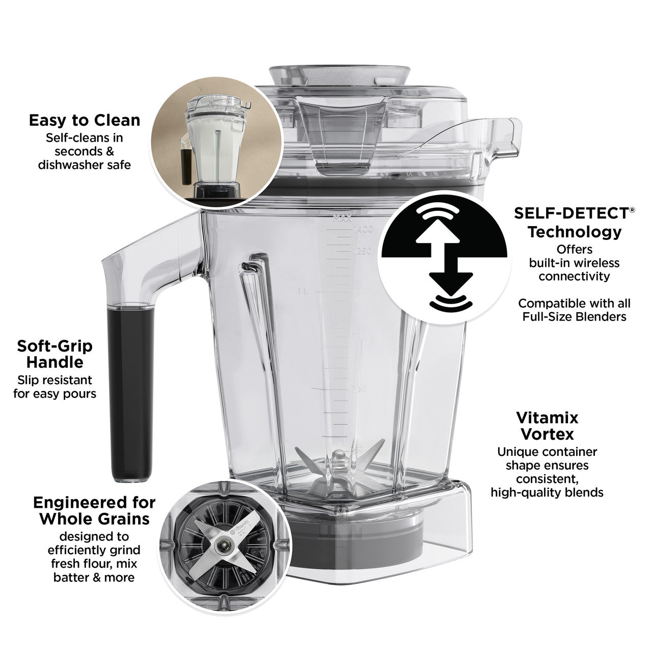 Vitamix 48-ounce Dry Grains Container with SELF-DETECT