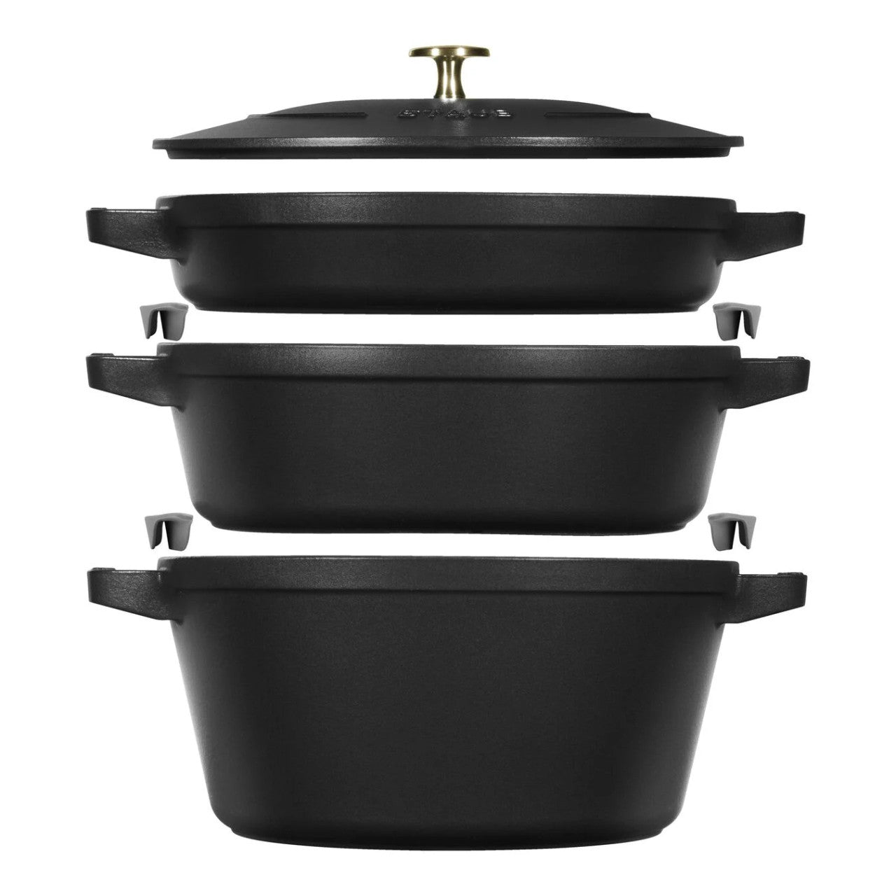 Staub 4 Piece Cast Iron Stackable Set - Matte Black – The Cook's
