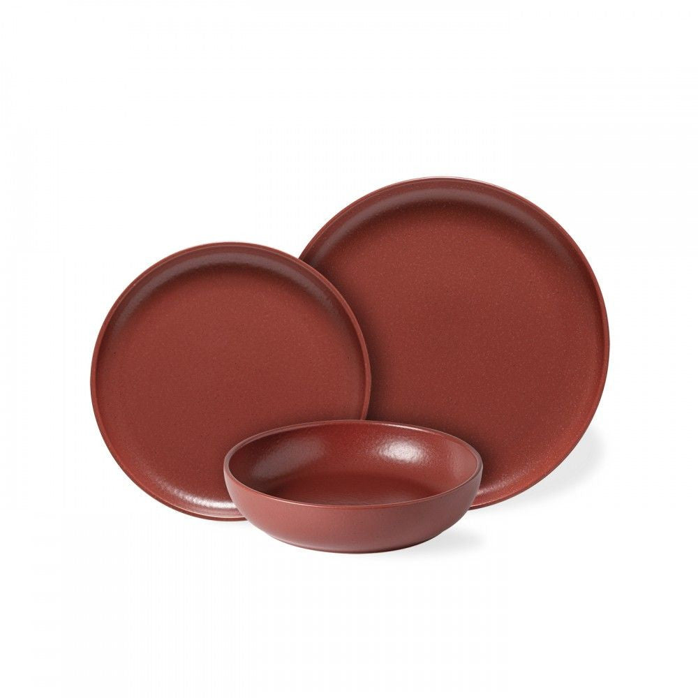 Casafina Pacifica 12 Piece Dinnerware Set With Pasta Bowl - Cayenne