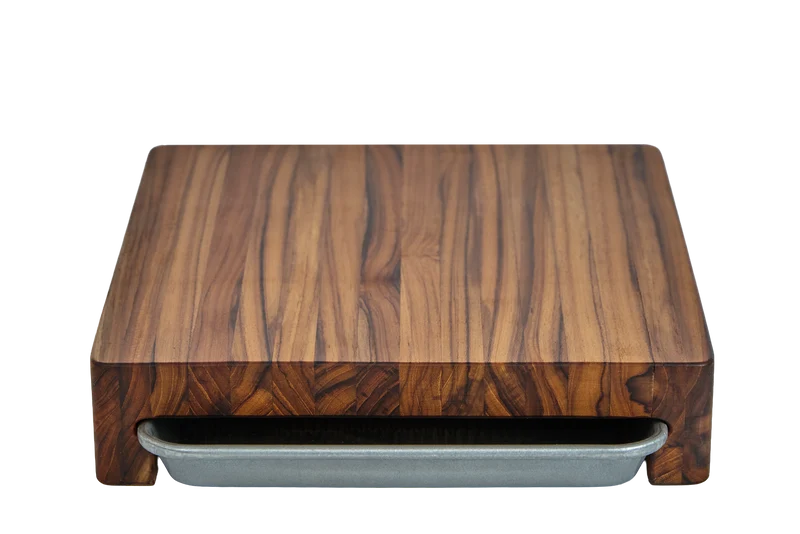 Teakhaus Prep To Pan Edge Grain Cutting Board with USA Pan Quarter Sheet Pan