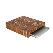 Teakhaus Prep to Pan End Grain Cutting Board with USA Pan Quarter Sheet Pan