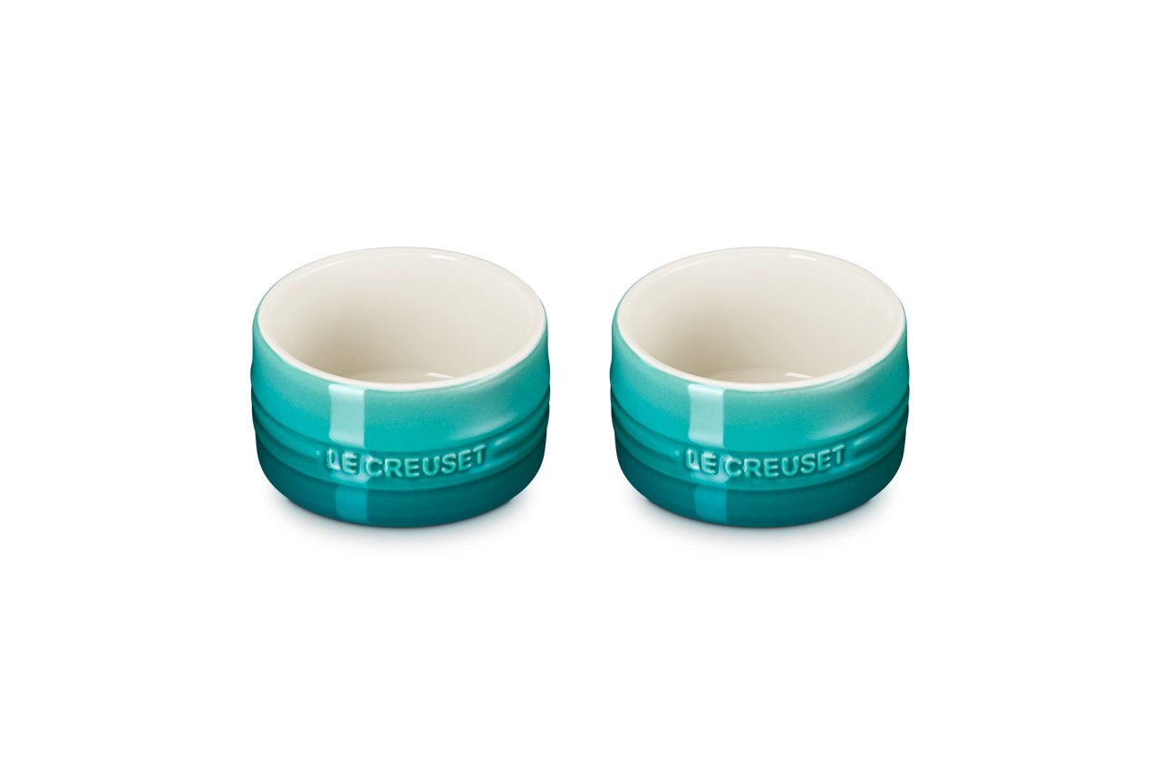 Le Creuset Straight Wall Stackable Ramekins - Set of 2 - Riviera