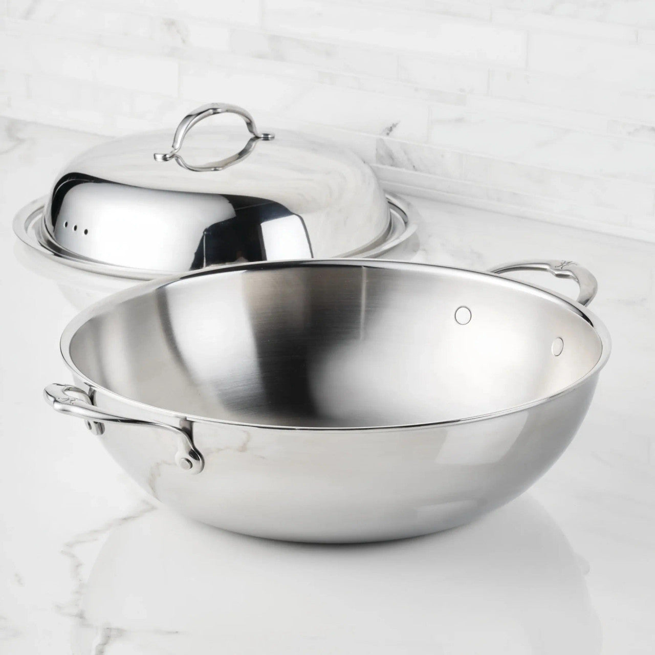 Hestan ProBond Luxe Polished Clad 14” Wok with Dome Lid