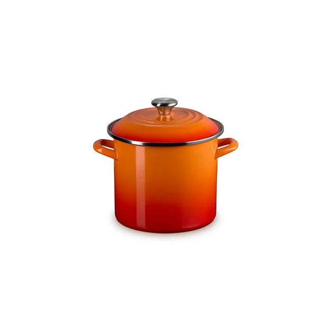 Le Creuset Enamel on Steel Stockpots with Stainless Steel Knobs - Flame