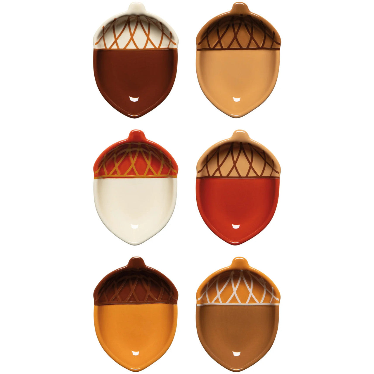 Now Designs Oak and Acorn Pinch Bowls Set of 6