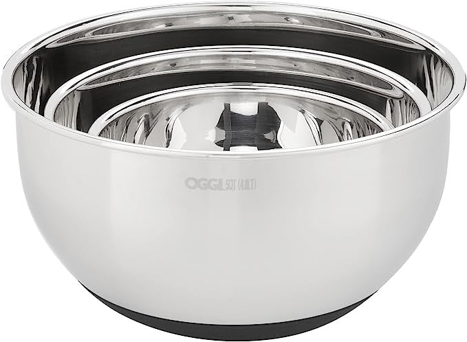 OGGI Stainless Steel Mixing Bowl Set with Lids
