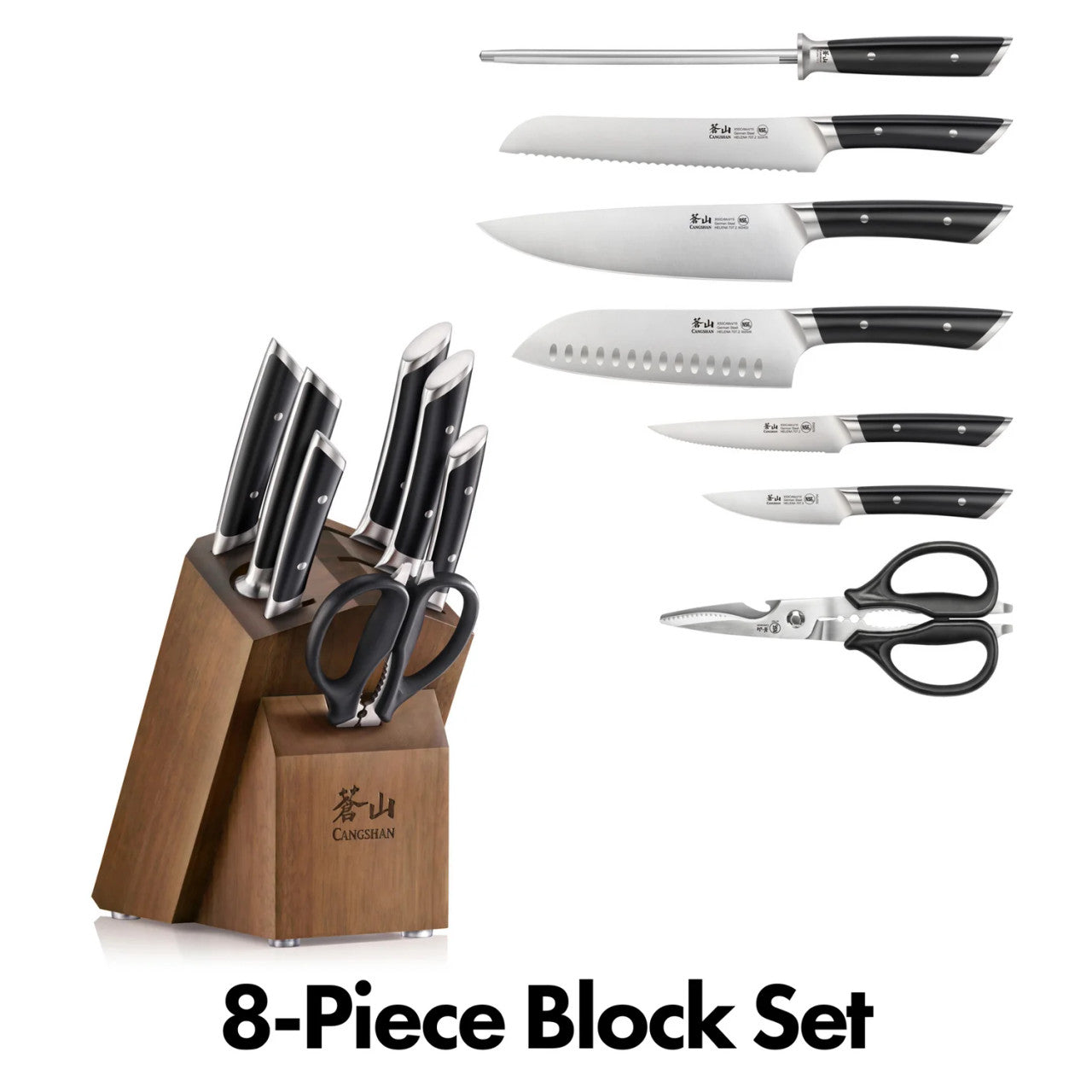 Cangshan Helena Series 8 Piece Knife Block Set - Black – The