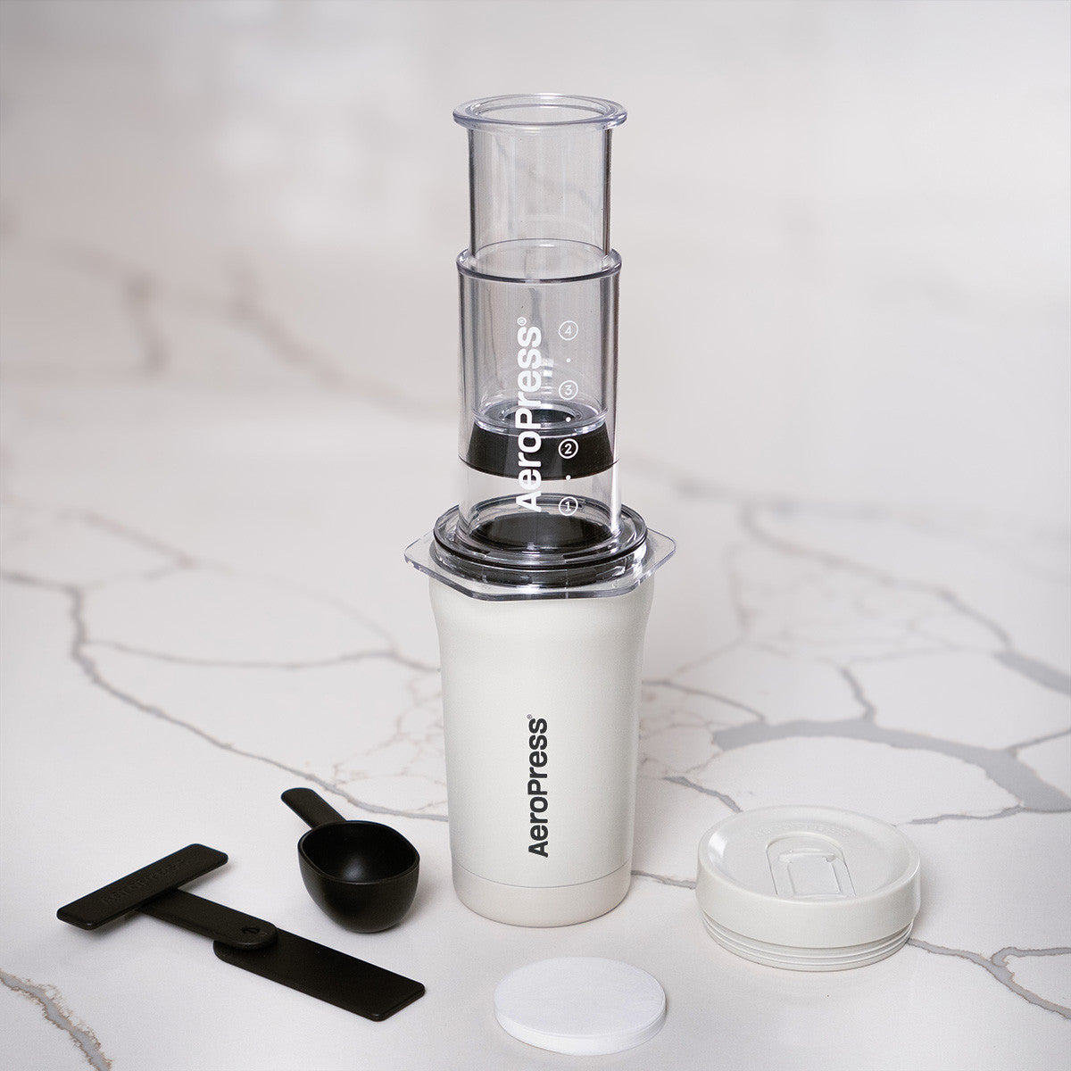Aeropress Go Plus Coffee Maker Set - Cream