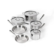 All-Clad D3 Stainless 10-Piece Cookware Set with Pour Lips