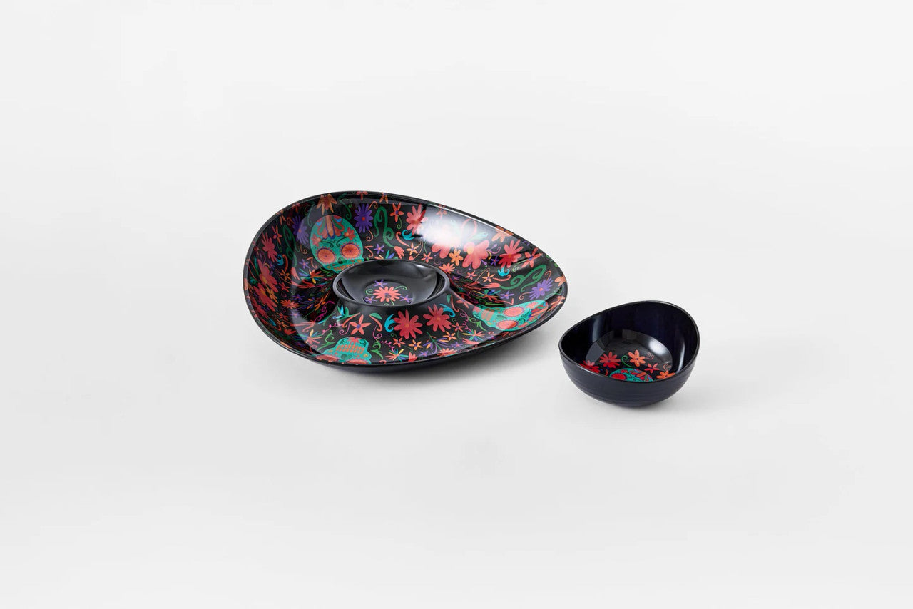 Prepara Day of the Dead Chip and Dip Holder