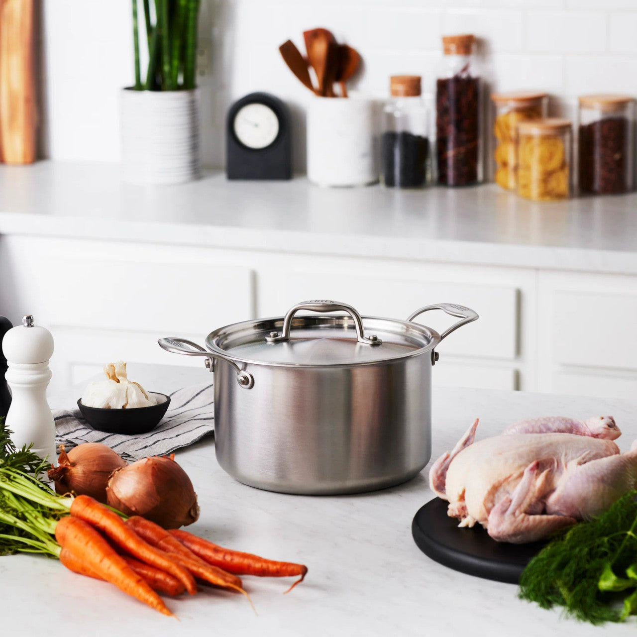 EATER + Heritage Steel 5 qt. Stainless Steel Sauce Pot with Lid
