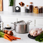 EATER + Heritage Steel 5 qt. Stainless Steel Sauce Pot with Lid