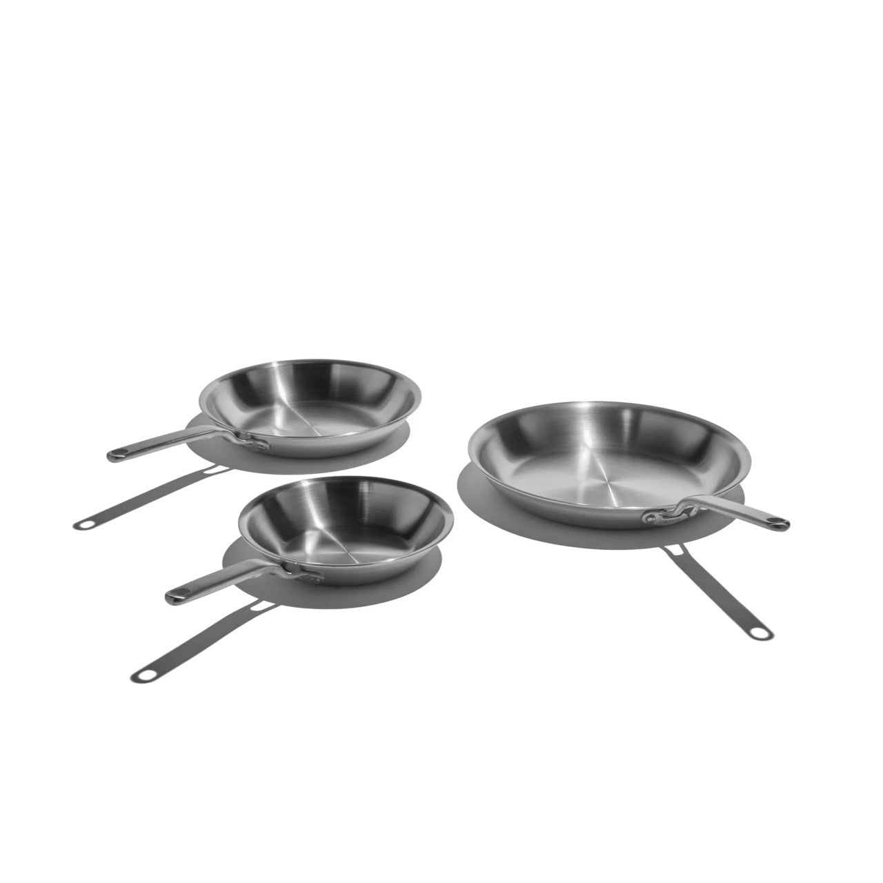 EATER + Heritage Steel Stainless Steel 3 Piece Fry Pan Set