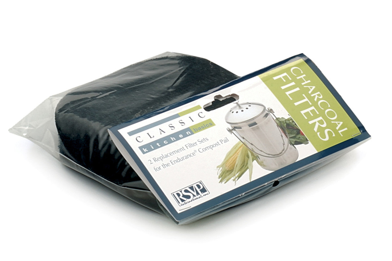 RSVP Replacement Filters for Stainless Compost Pail set of 2