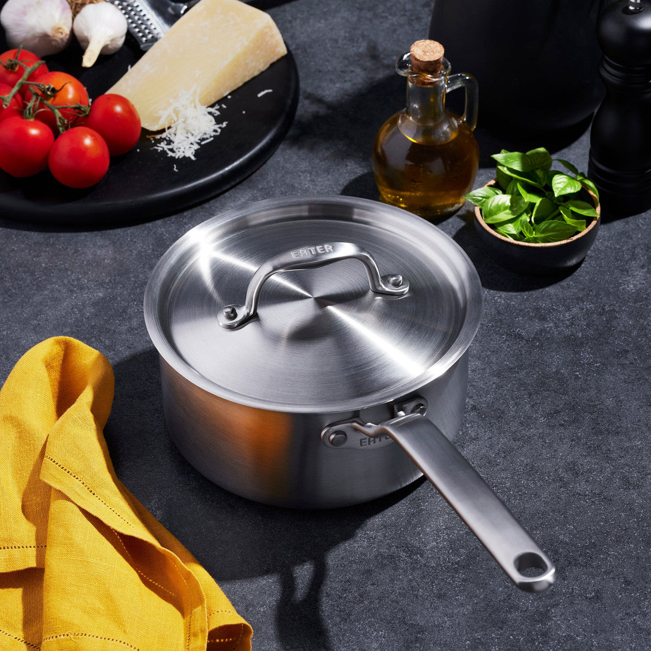 EATER + Heritage Steel Stainless Steel Saucepans with Lids