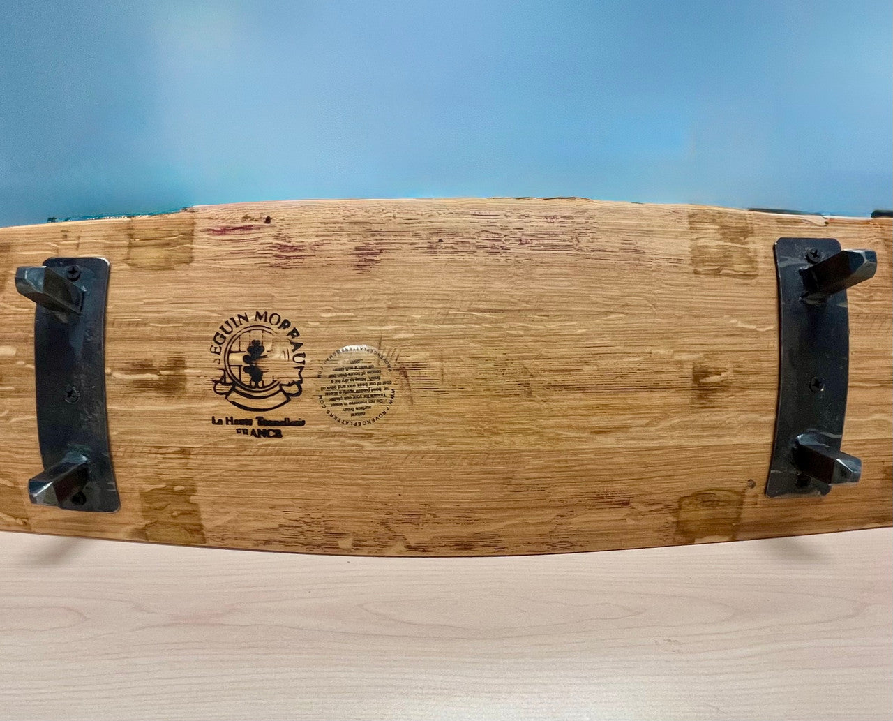 37 x 8.5 Inch Vintage Oak Wine Barrel Board