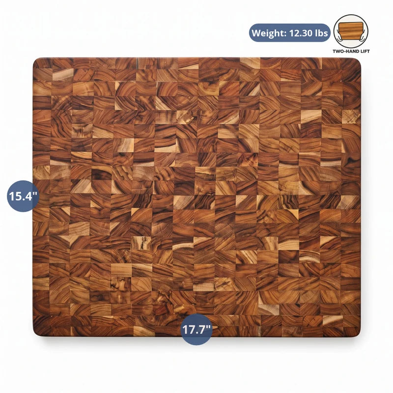 Teakhaus Prep to Pan End Grain Cutting Board with USA Pan Half Sheet Pan