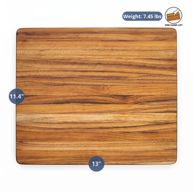 Teakhaus Prep To Pan Edge Grain Cutting Board with USA Pan Quarter Sheet Pan