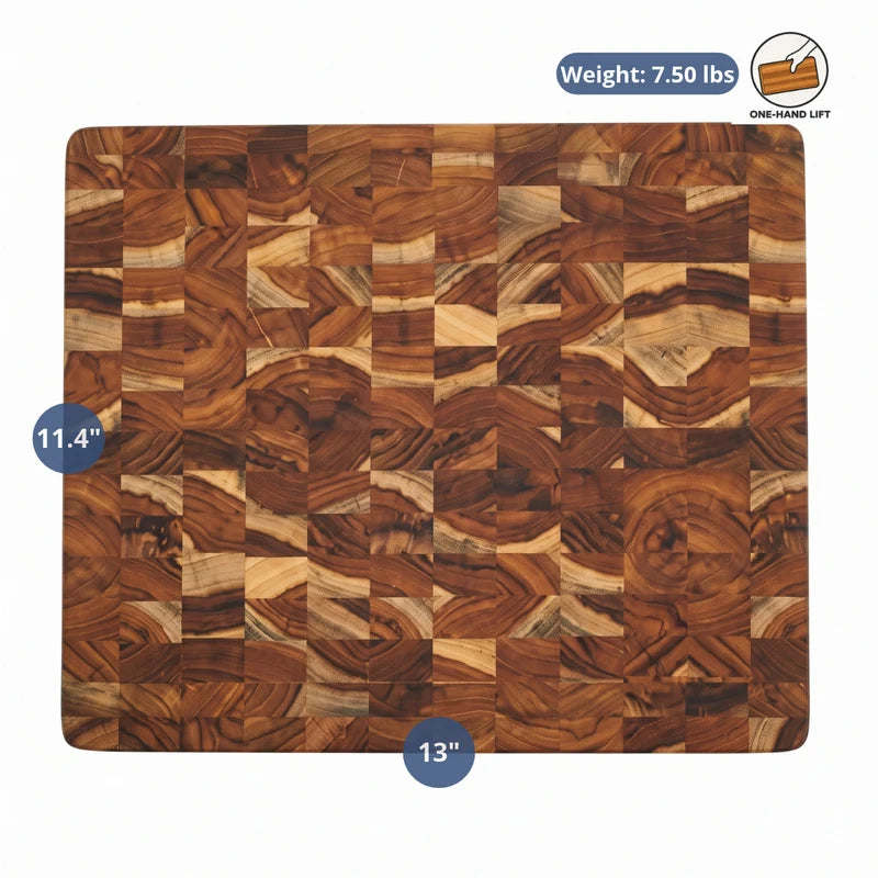 Teakhaus Prep to Pan End Grain Cutting Board with USA Pan Quarter Sheet Pan