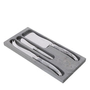 Jean Dubost 3-Piece Cheese Set in Box - “Marble” Acrylic Handles