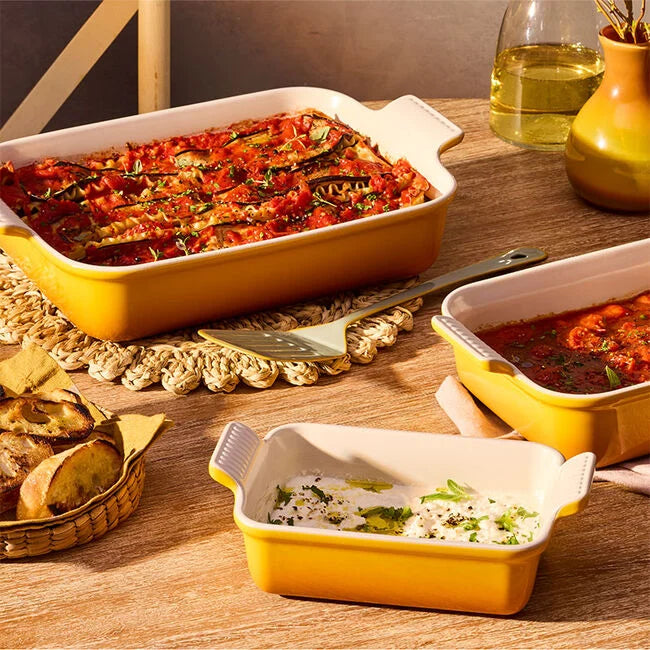 Le Creuset Heritage 3 Piece Rectangular Baking Dish Set - Nectar