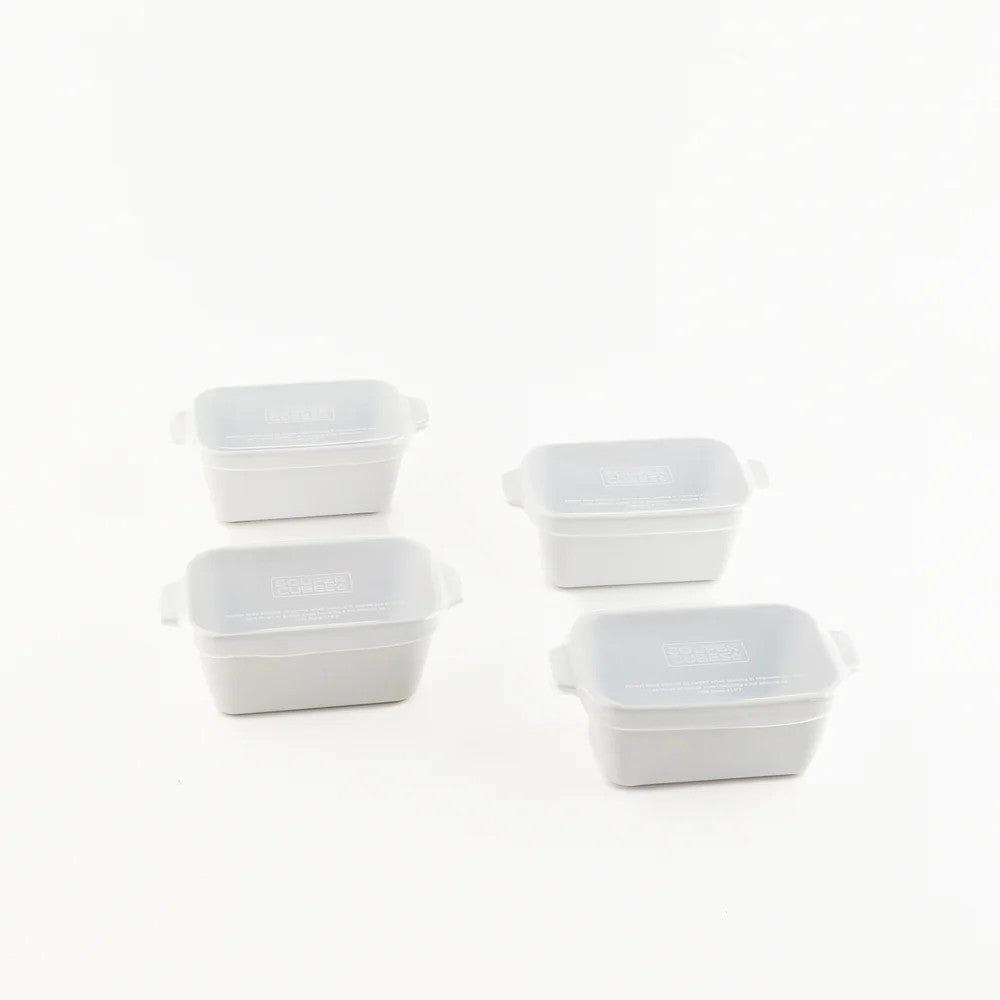 Souper Cubes Ceramic White Rectangular Baking Dish - Set of 4 with Covers