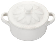 Le Creuset Mini Cocotte with Flower Lid - White