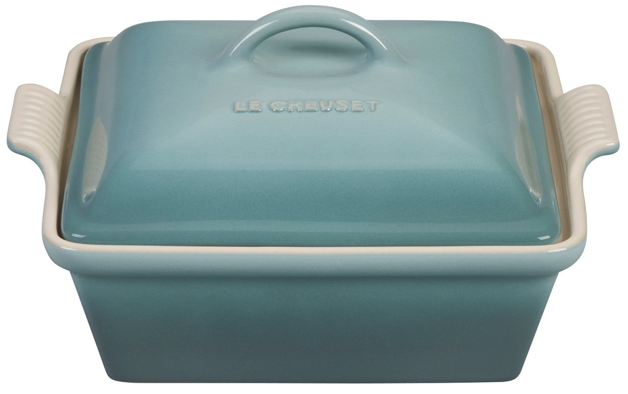 Le Creuset Stoneware Heritage 2.25 qt. Covered Square Casserole - Sea Salt