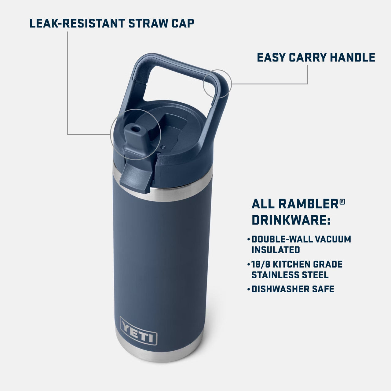 YETI 26 oz. Rambler Straw Water Bottle
