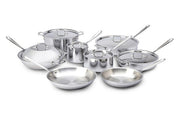 All-Clad D3 Stainless 14 Piece Cookware Set with Straight Sides