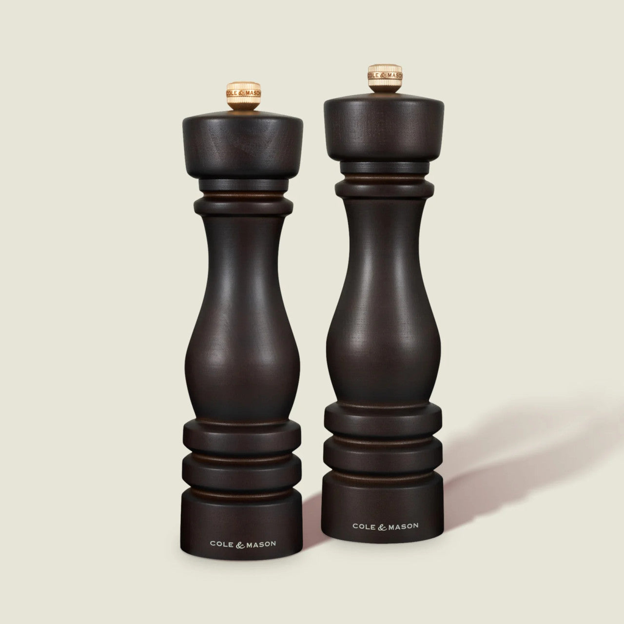 Cole & Mason London 8" Chocolate Wood Salt and Pepper Set