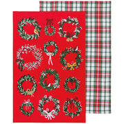Now Designs Wreaths Printed Cotton Dish Towels - Set of 2