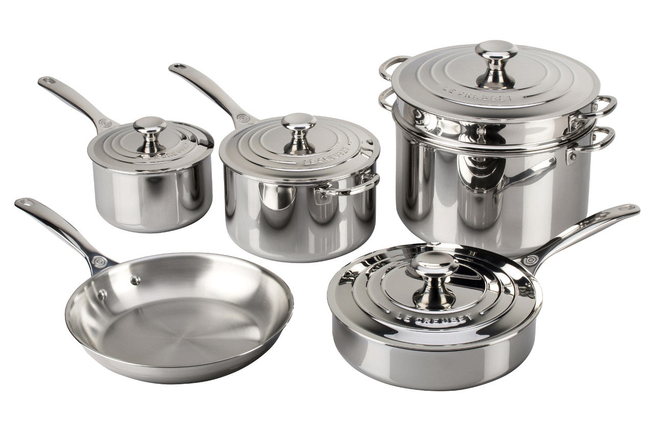 Le Creuset Premium Stainless Steel 10-Piece Cookware Set