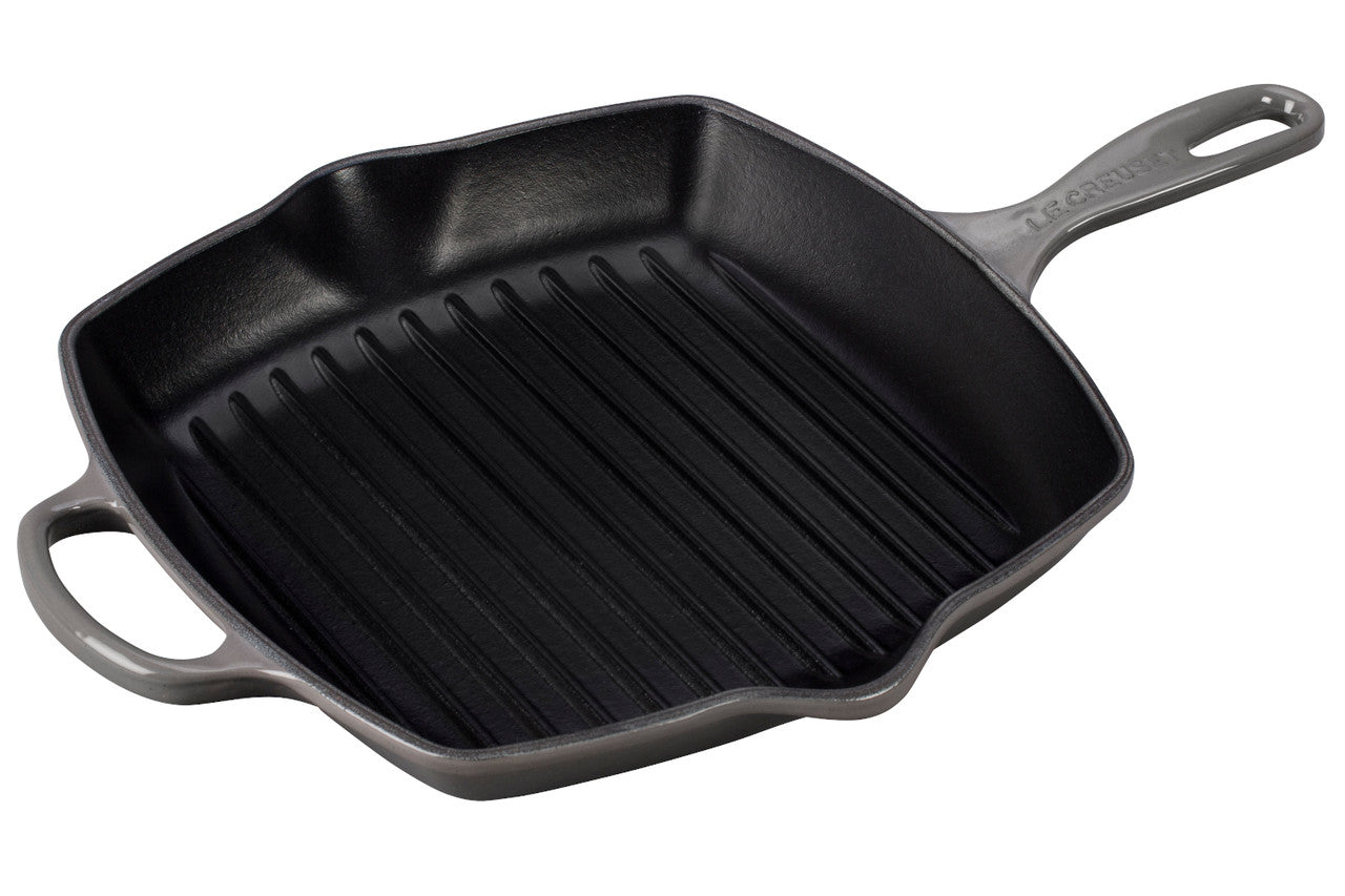 Le Creuset Signature Cast Iron 10.25 inch Square Skillet Grill - Oyster