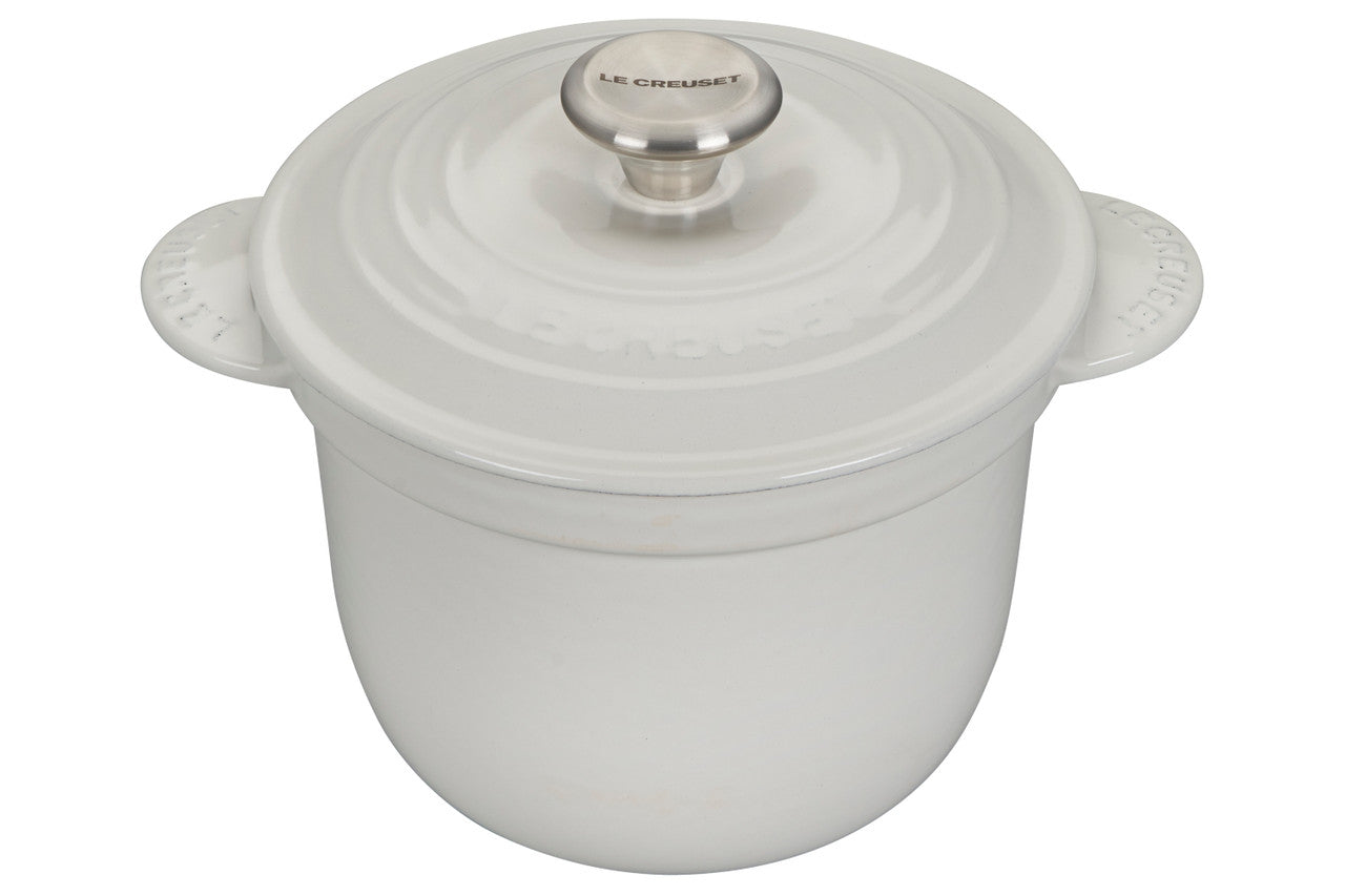 Le Creuset Cast Iron 2.25 qt. Rice Pot & Stoneware Insert - White