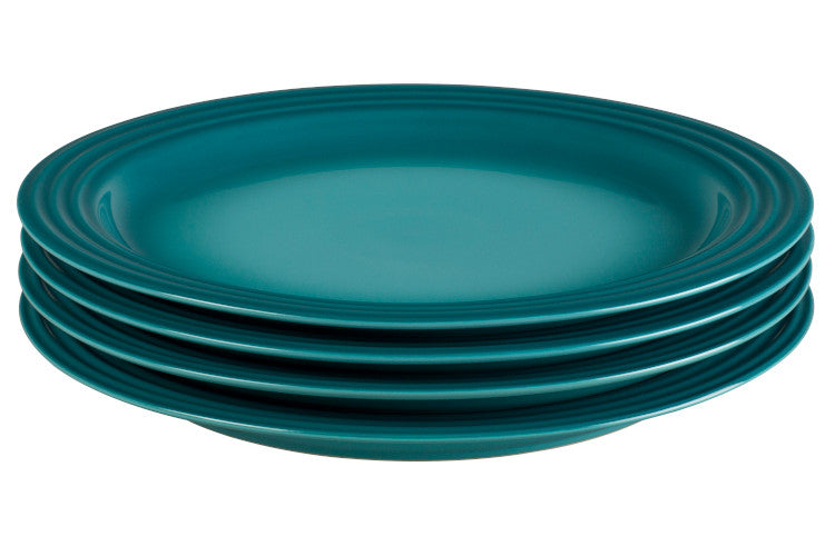 Le Creuset Stoneware Set of (4) 10.5 inch Dinner Plates - Caribbean