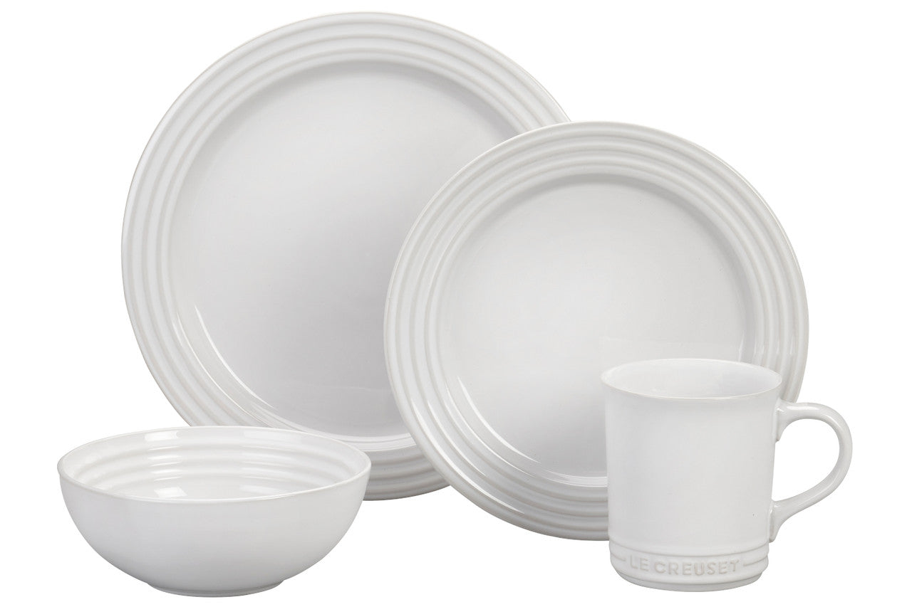 Le Creuset Stoneware 16 Piece Dinnerware Set - White