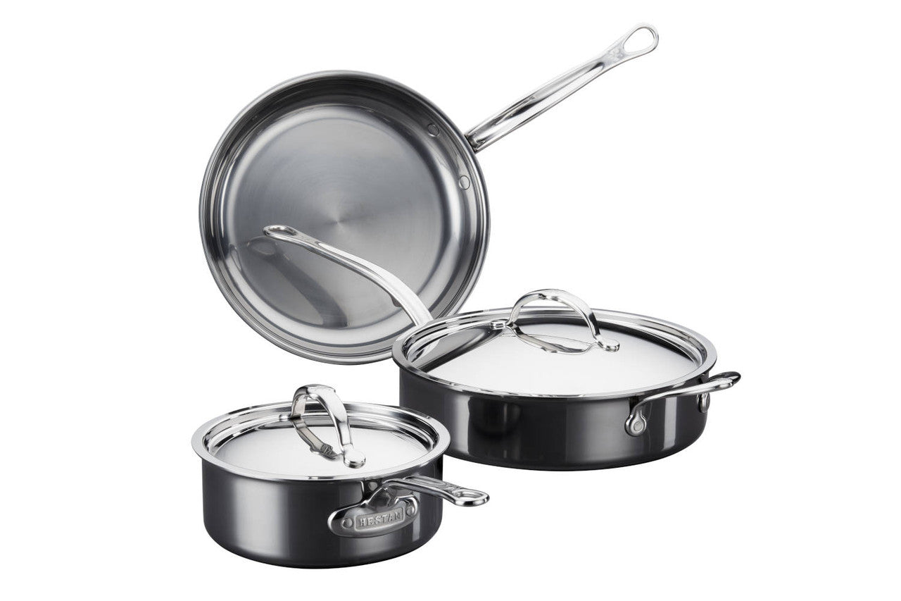 Hestan NanoBond Titanium Stainless Steel Essential 5 Piece Cookware Set