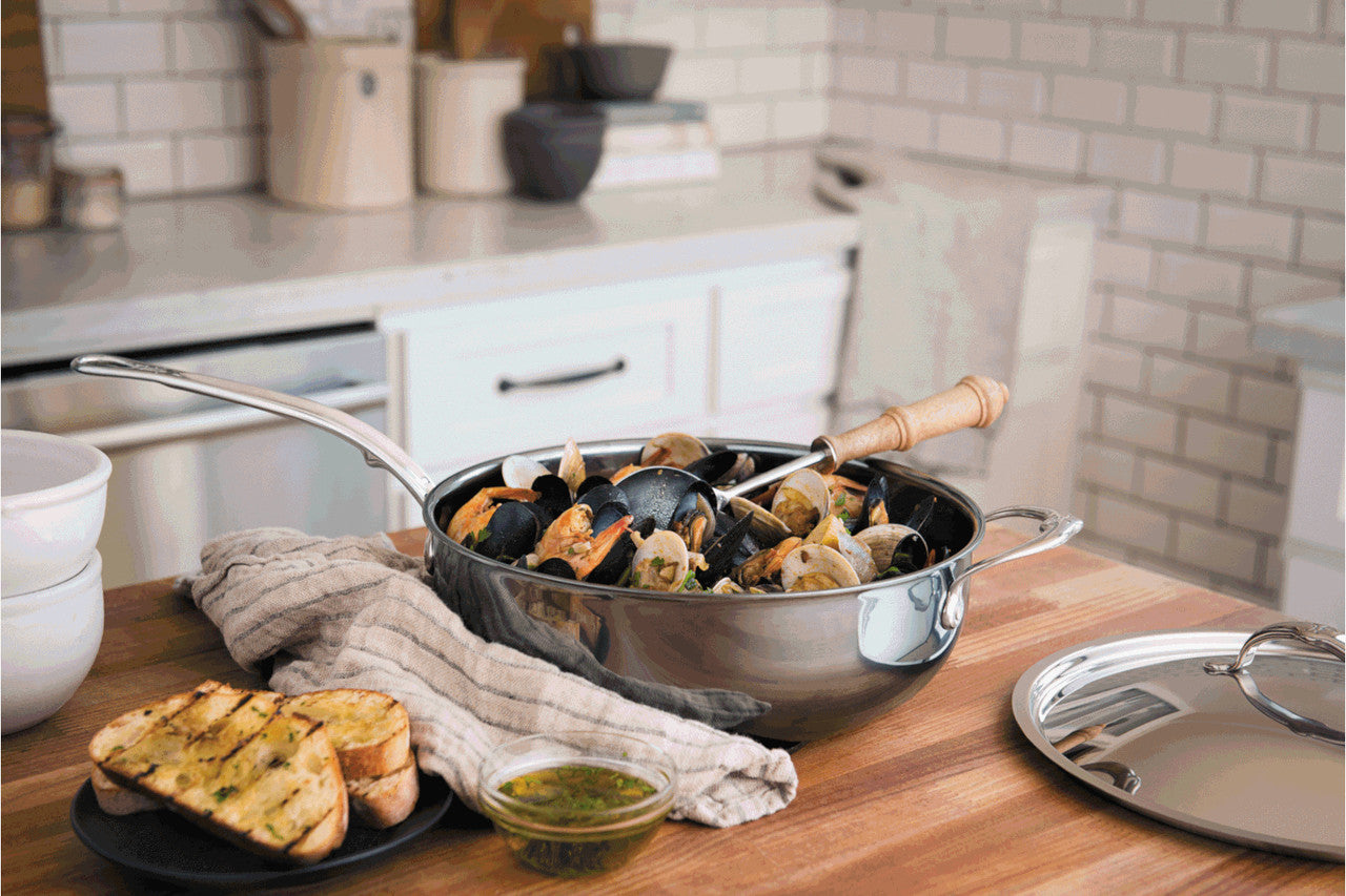 Hestan NanoBond Titanium Stainless Steel Essential Pans with Lid & Helper Handle