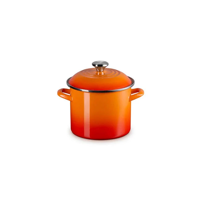 Le Creuset Enamel on Steel Stockpots with Stainless Steel Knobs - Flame