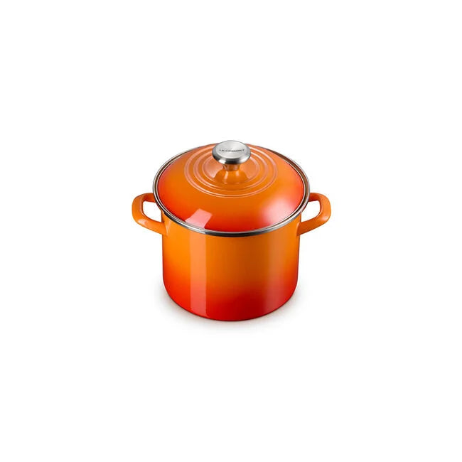 Le Creuset Enamel on Steel Stockpots with Stainless Steel Knobs - Flame