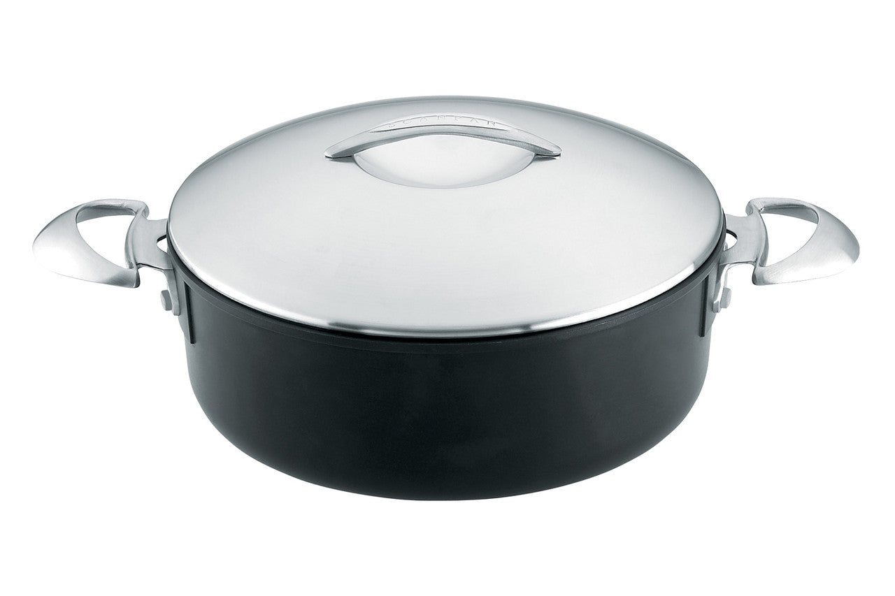 Scanpan Professional Nonstick 4.5 qt. Low Sauce Pot with Steel Lid