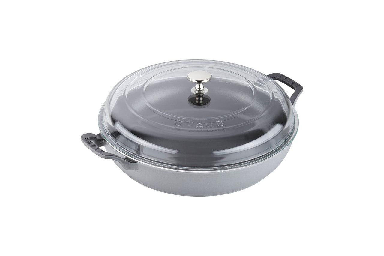 Staub Cast Iron 3.5 Quart Braisers with Glass Lid - Graphite Grey