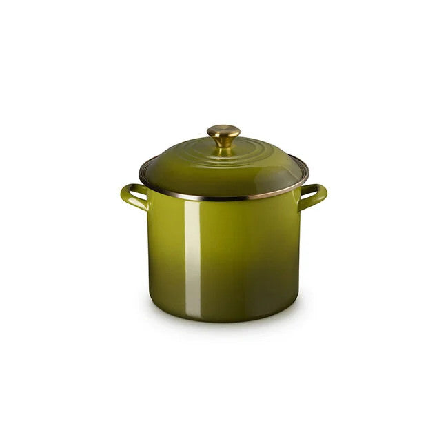 Le Creuset Enamel on Steel Stockpots with Gold Knobs - Olive