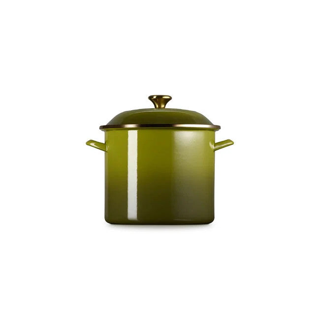 Le Creuset Enamel on Steel Stockpots with Gold Knobs - Olive