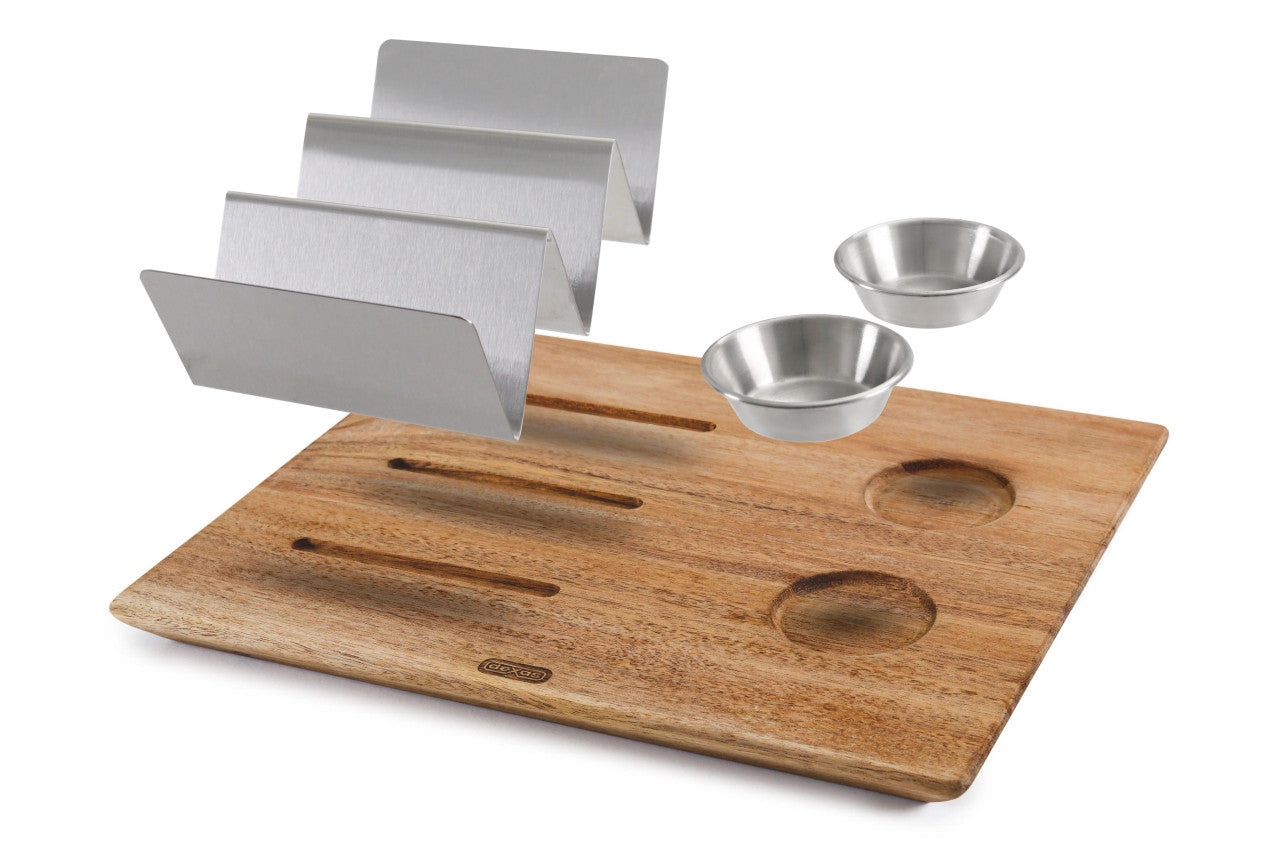 Dexas Taco Board with Cups