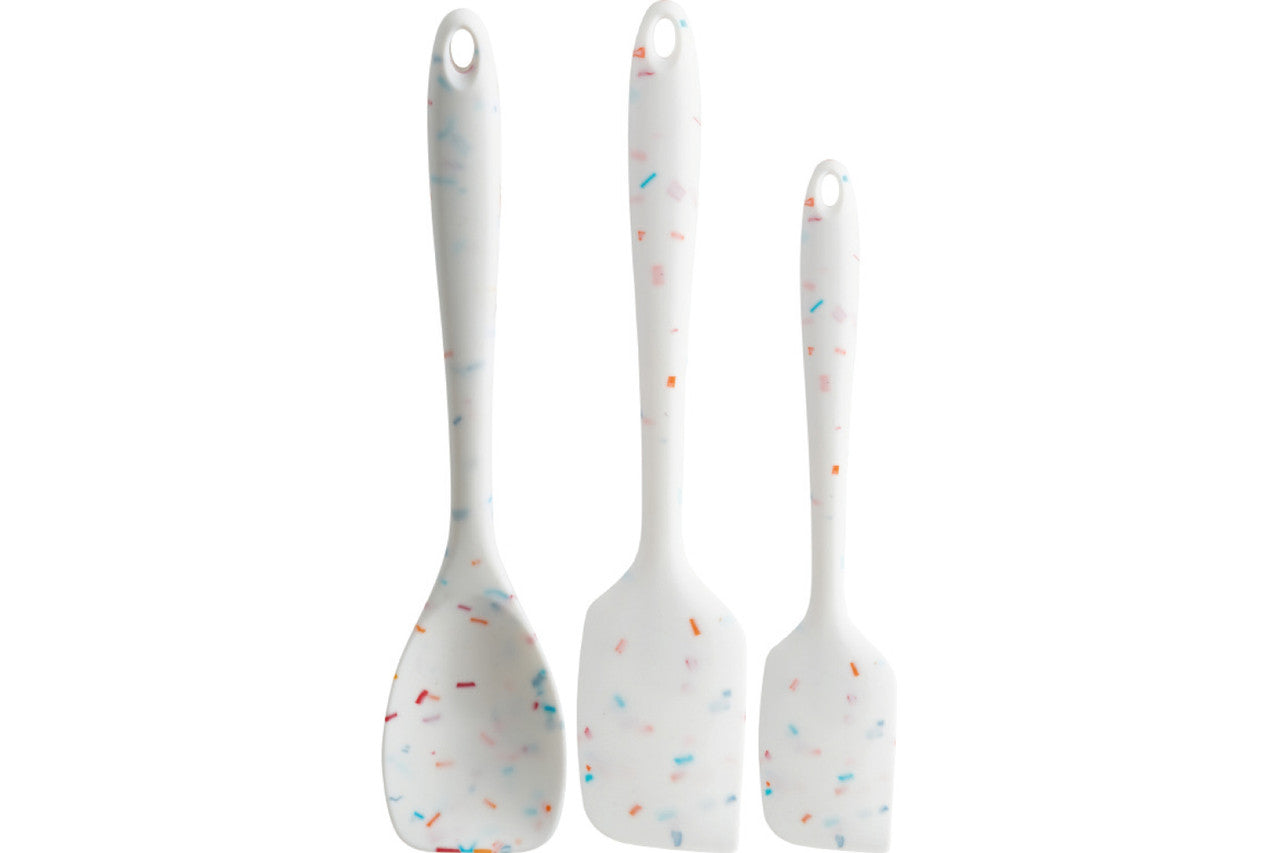 Trudeau 3-Piece Silicone Tool Set White Confetti